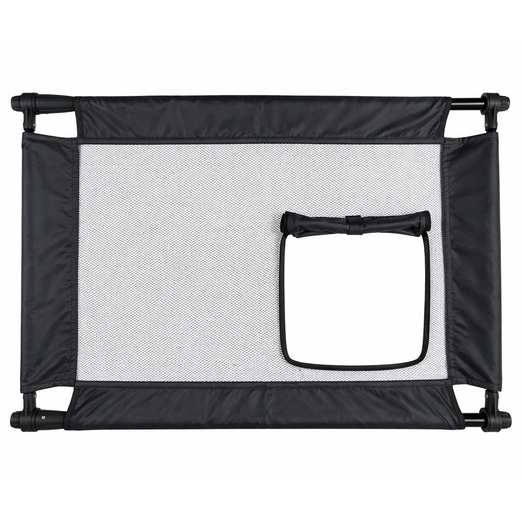 Pet Life ® 'Porta Gate' Anti-Drilling Nylon Mesh Collapsible Folding Travel Safety Pet Cat Dog Gate w/ Zippered Entrance Black