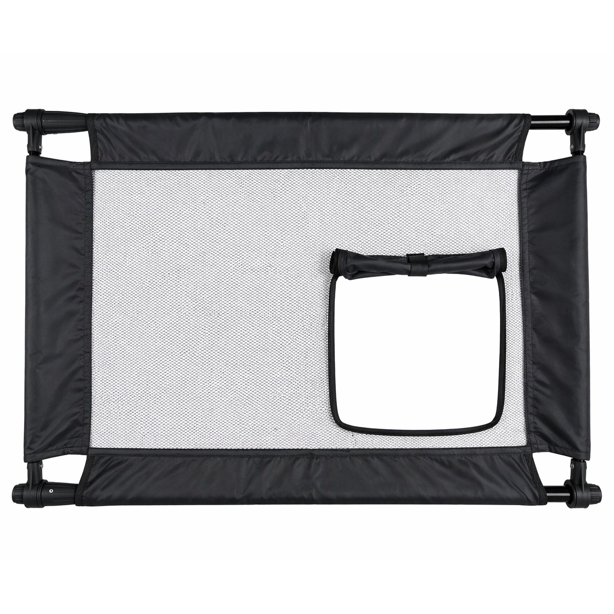 Pet Life ® 'Porta Gate' Anti-Drilling Nylon Mesh Collapsible Folding Travel Safety Pet Cat Dog Gate w/ Zippered Entrance Black