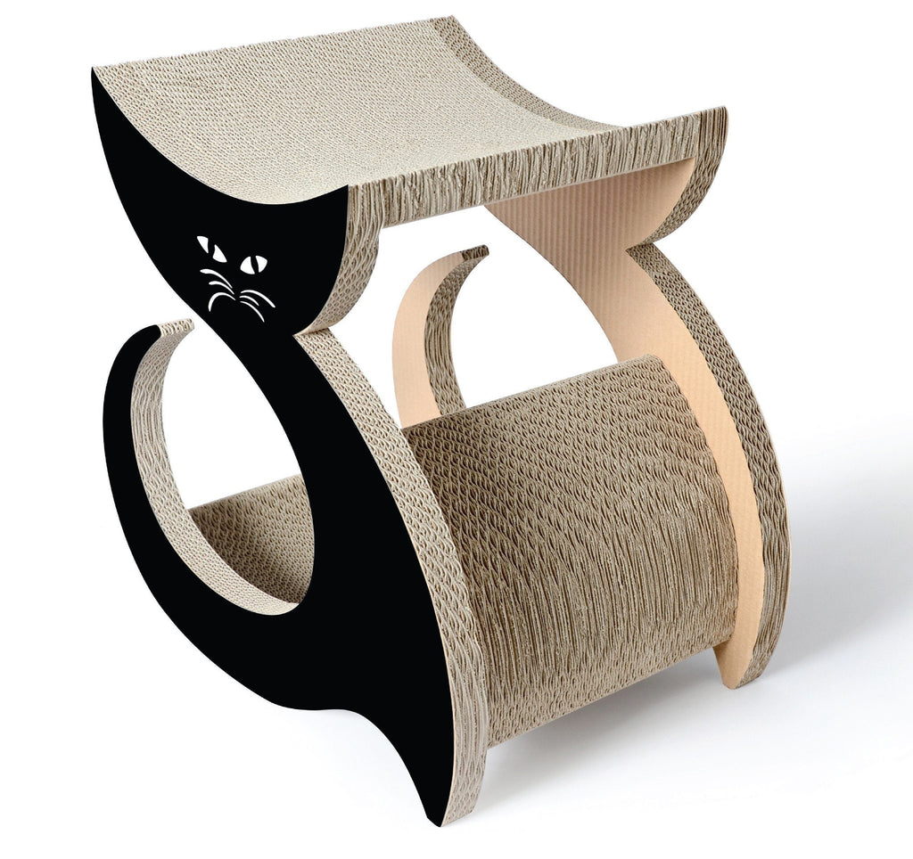 Pet Life ® 'Purresque' Modern Fashion Designer Premium Quality Kitty Cat Scratcher Lounger Lounge with Catnip Default Title