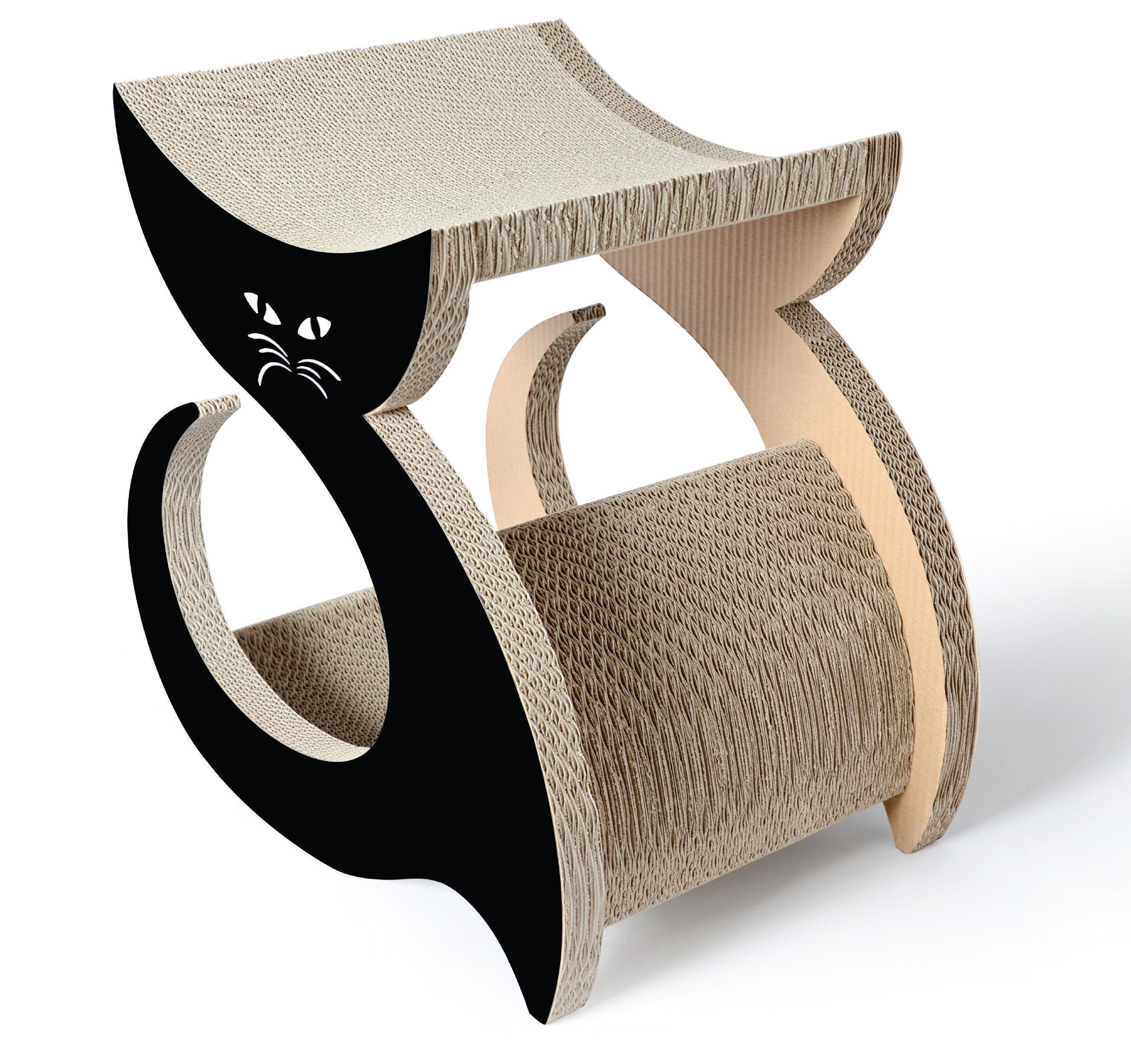 Pet Life ® 'Purresque' Modern Fashion Designer Premium Quality Kitty Cat Scratcher Lounger Lounge with Catnip Default Title