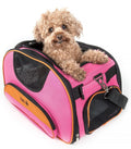 Pet Life ® 'Sky-Max' Airline Approved Designer Sporty Collapsible Travel Fashion Pet Dog Carrier Pink