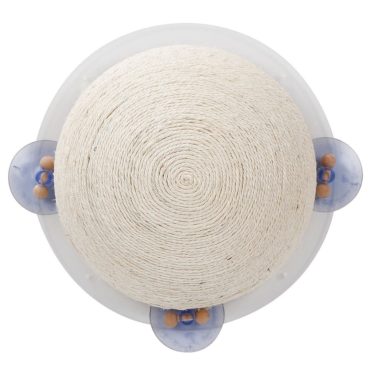 Pet Life ® 'Stick N' Claw' Sisal Rope and Toy Suction Cup Circular Cat Scratcher Default Title