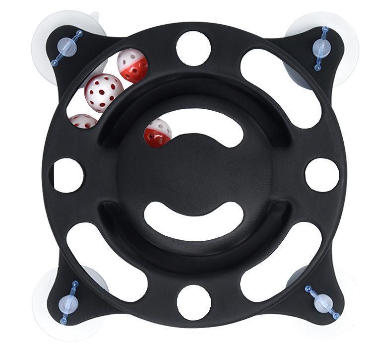Pet Life ® 'Sticky-Swipe' Interactive Suction Cup Kitty Cat Toy Black