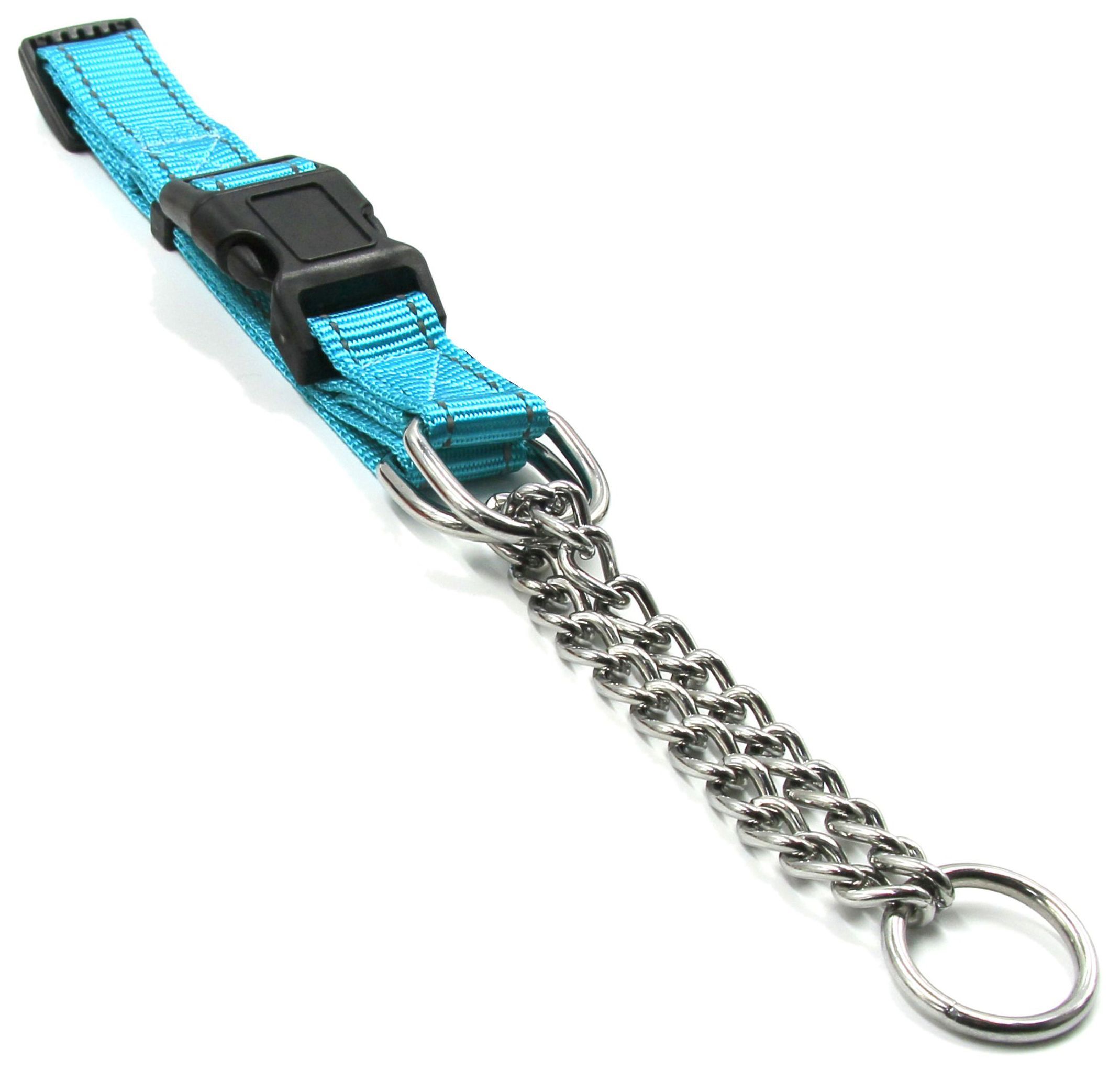 Pet Life ® 'Tutor-Sheild' Martingale Safety and Training Chain Dog Collar Blue