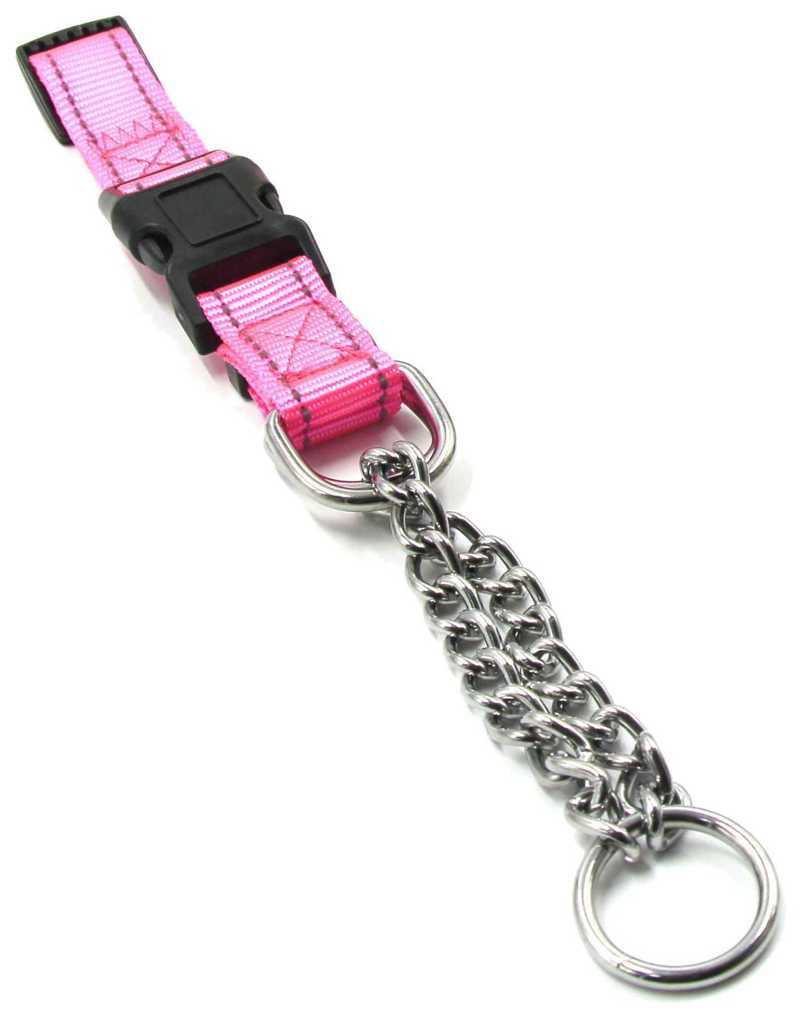 Pet Life ® 'Tutor-Sheild' Martingale Safety and Training Chain Dog Collar Pink