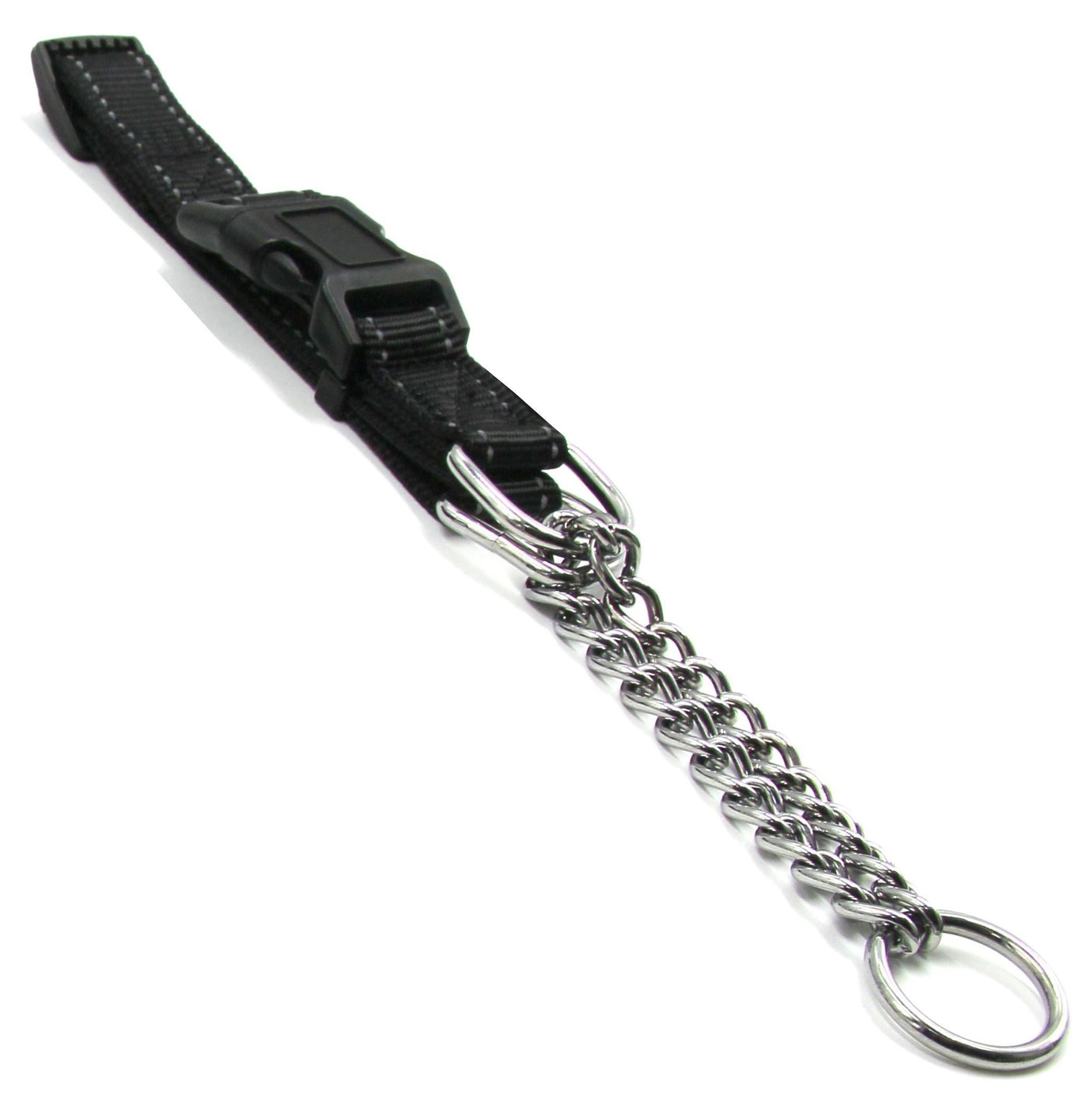 Pet Life ® 'Tutor-Sheild' Martingale Safety and Training Chain Dog Collar Black
