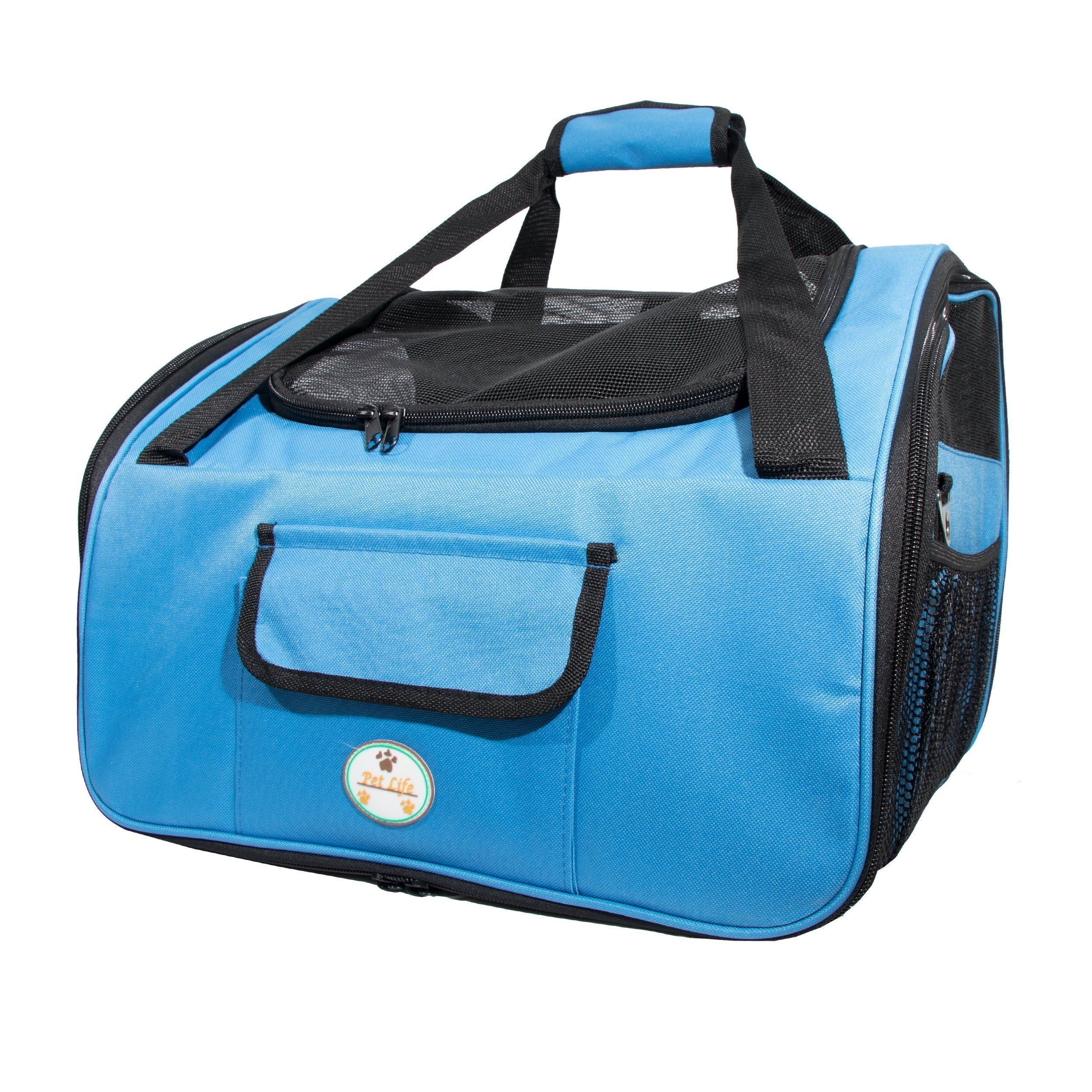 Pet Life ® 'Ultra-Lock' Collapsible Safety Travel Wire Folding Pet Dog Carseat Car Seat Carrier crate