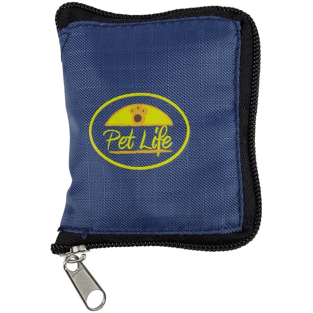 Pet Life ® Wallet Folding Waterproof Zippered Folding Pet Travel Cat and Dog Bowl