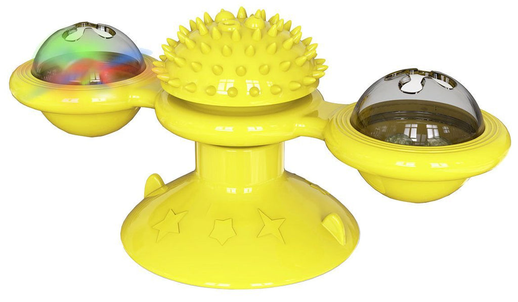 Pet Life ® 'Windmill' Rotating Suction Cup Spinning Cat Toy Yellow