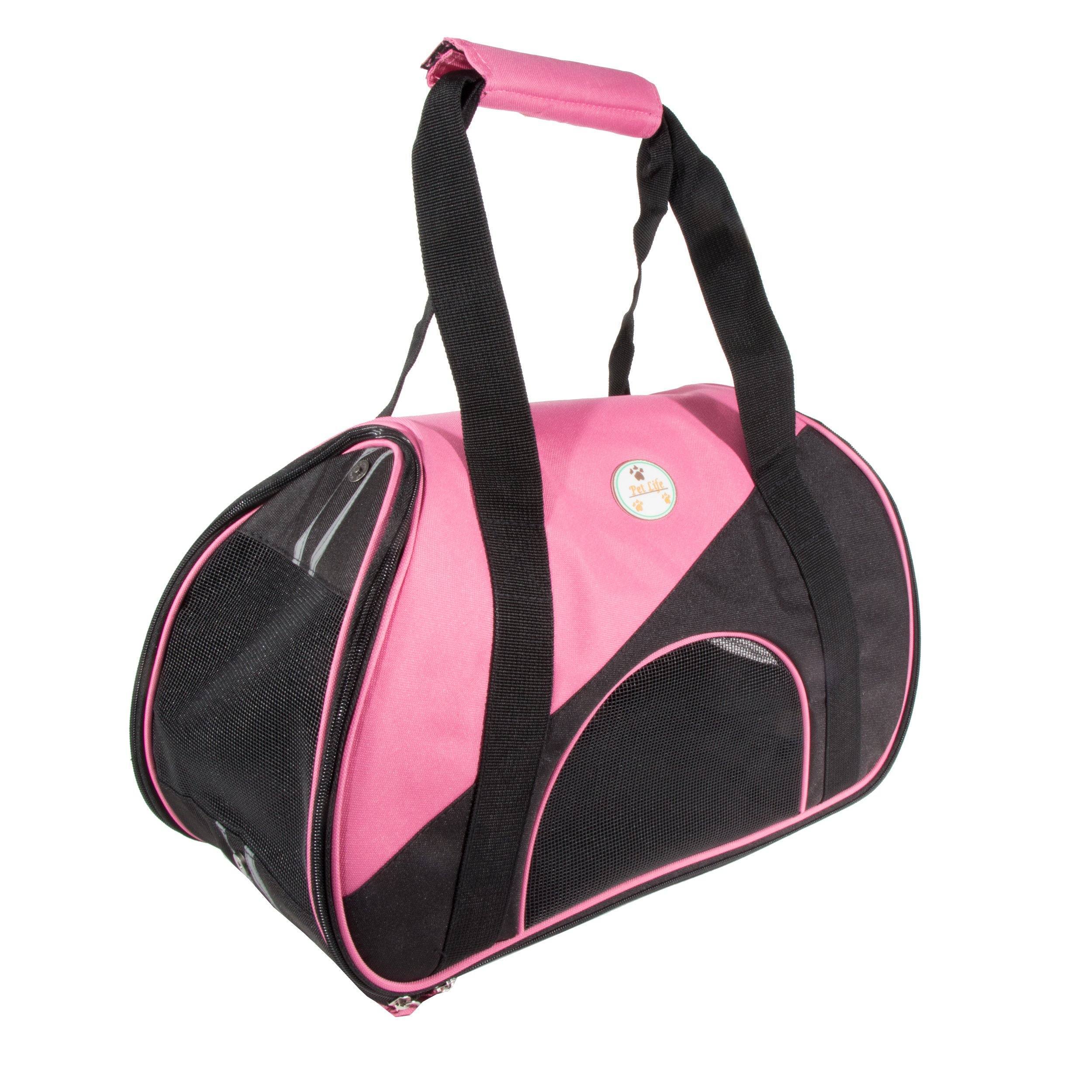 Pet Life ® 'Zip-N-Go' Airline Approved Contoured Fashion Designer Pet Dog Carrier