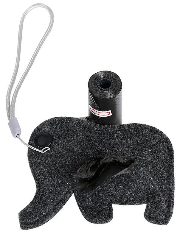 Pet Life ®Fleece Elephant Shaped Travel Waste Bag Dispenser with 2 Rolls Default Title