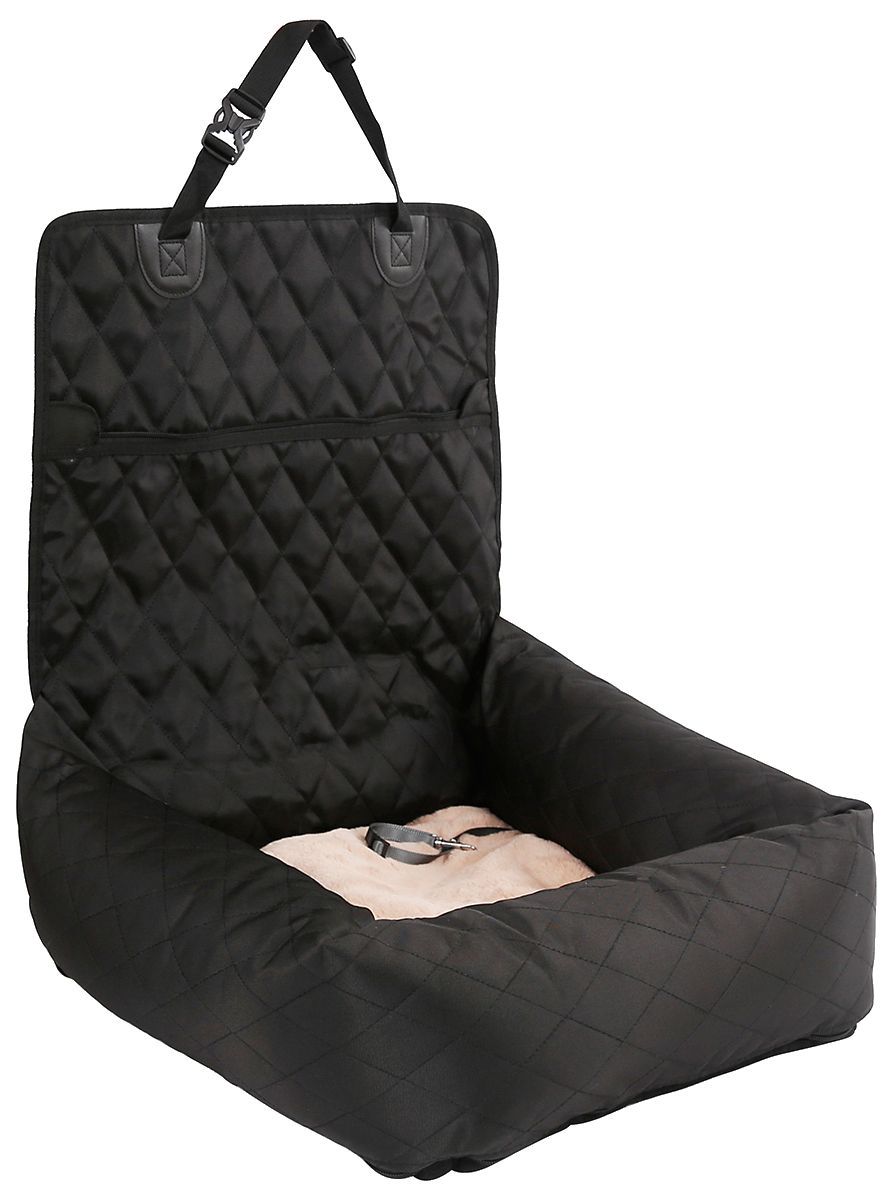 Pet Life ®'Pawtrol' Dual Converting Travel Safety Carseat and Pet Bed Black