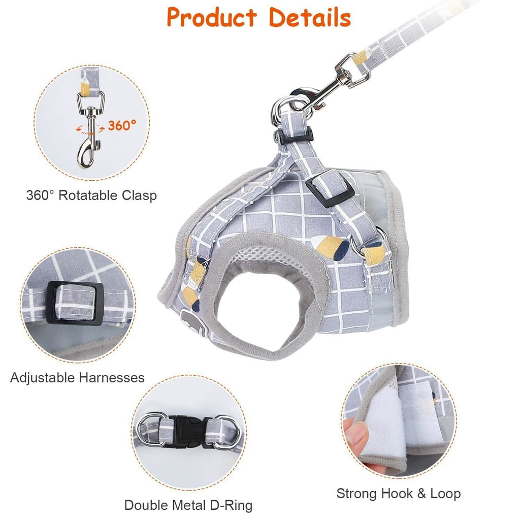 Breathable Mesh Puppy Vest Harness & Leash – Reflective | XS–XL | 5 Styles