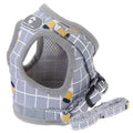Breathable Mesh Puppy Vest Harness & Leash – Reflective | XS–XL | 5 Styles Gray Checkered