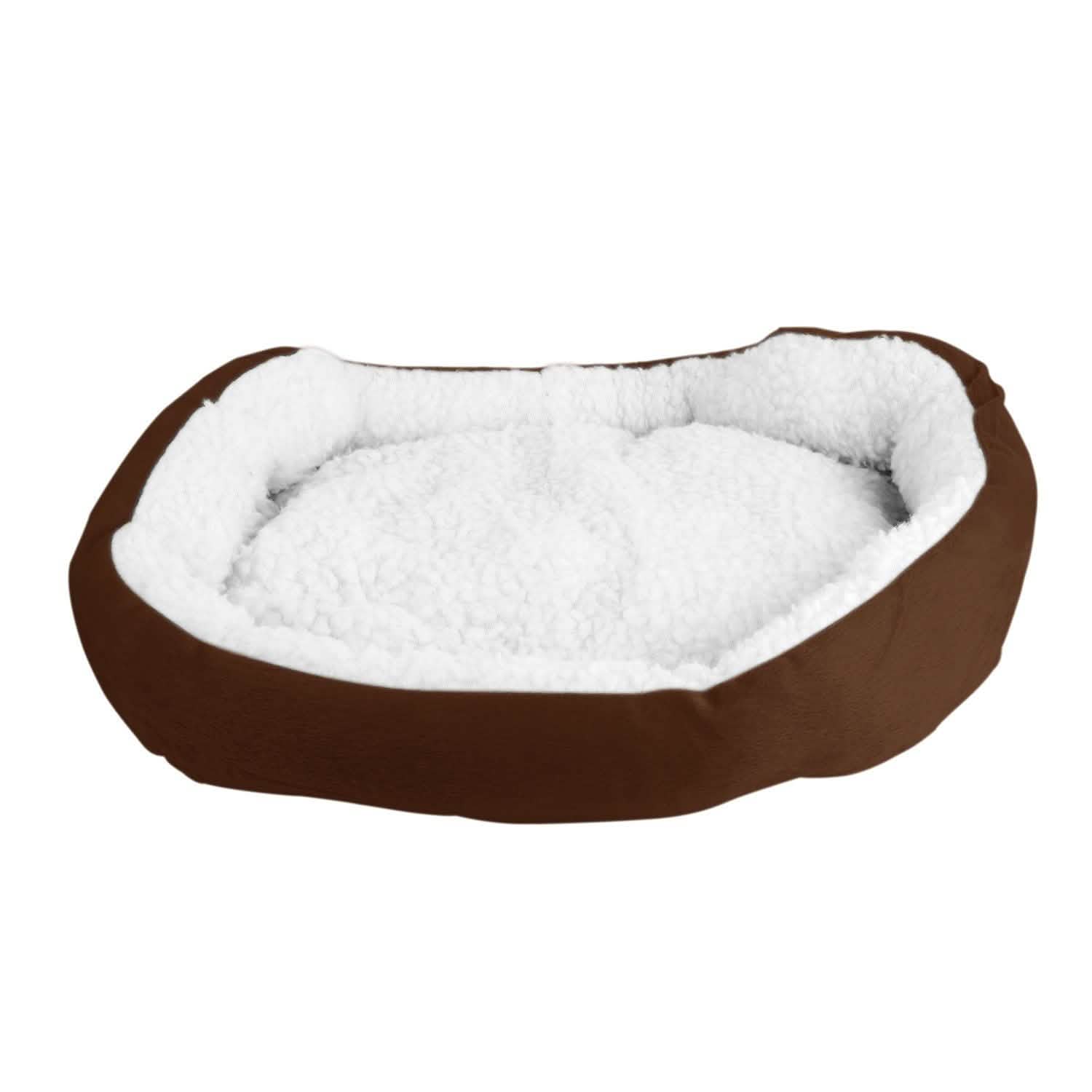 Pet Puppy Cat Soft Warm Fleece Bed Brown