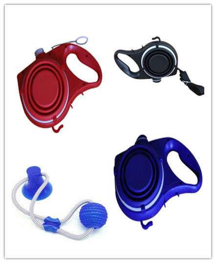 Pet Supplies With Water Bottle, Cup, Pet Rope 1set