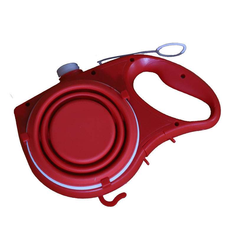 Pet Supplies With Water Bottle, Cup, Pet Rope Red