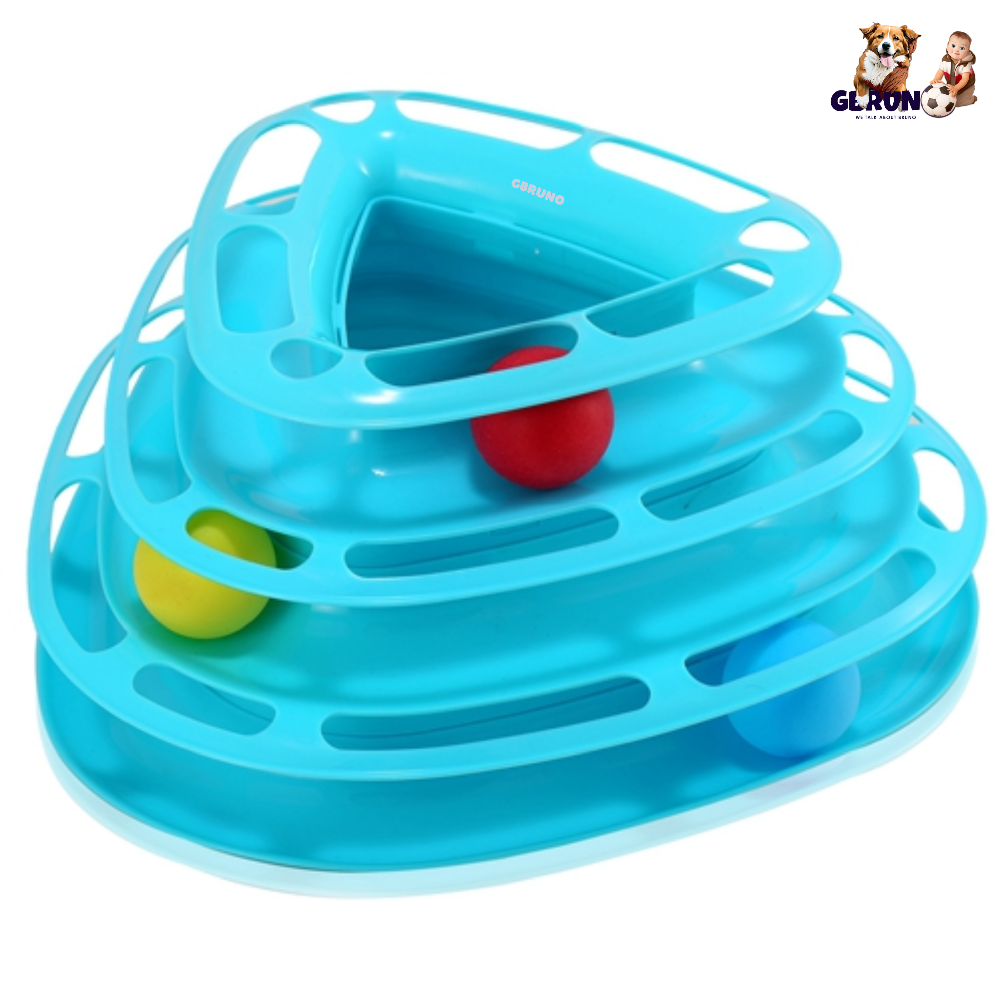 GBruno Cat Track Tower Toys Triangle Blue