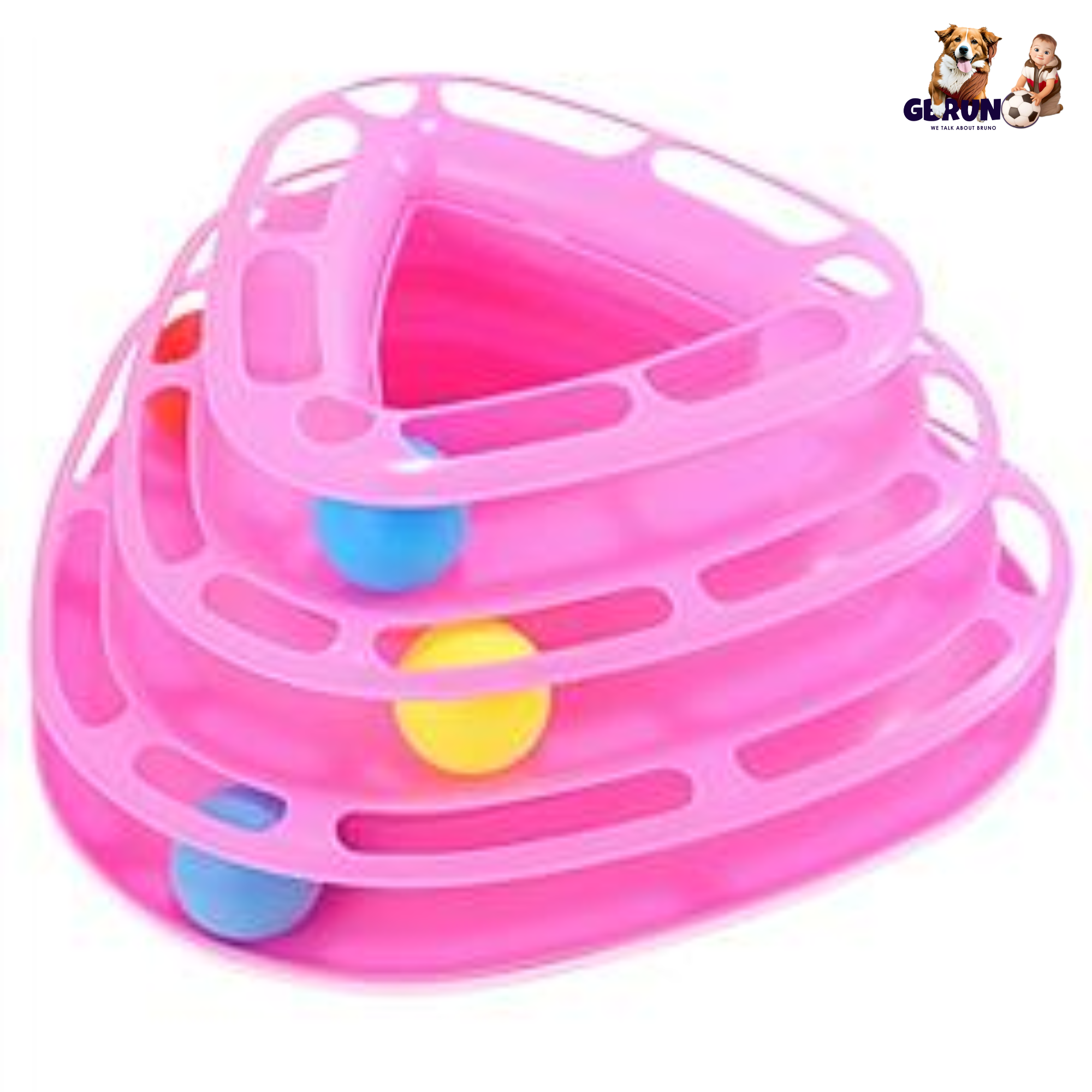 GBruno Cat Track Tower Toys Triangle Pink