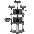 Renwick 69in Large Cat Tree Tower with Condos &amp; Scratching Board - Dark Gray Default Title
