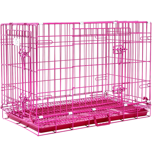 24-42" Collapsible Pink Dog Crate RED24-42 30 Inch 1 Pack