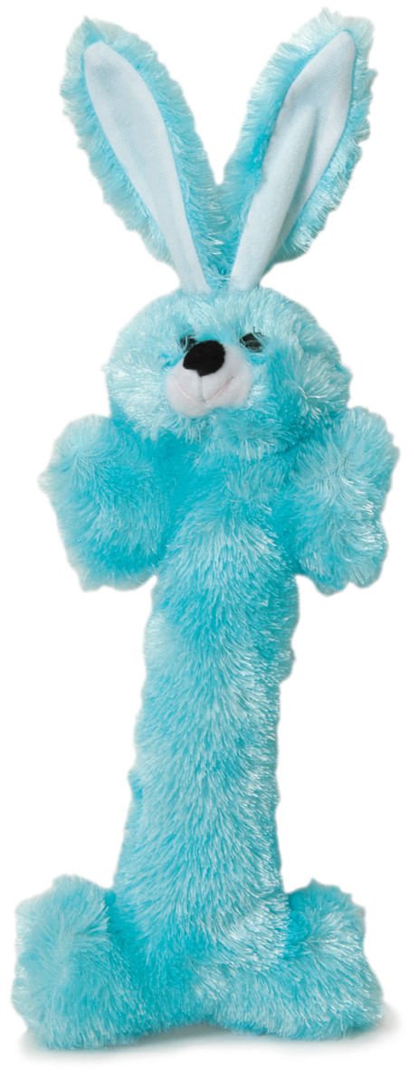 Jeffers Plush Bunny Bone Dog Toys with Squeakers Blue 14" Each
