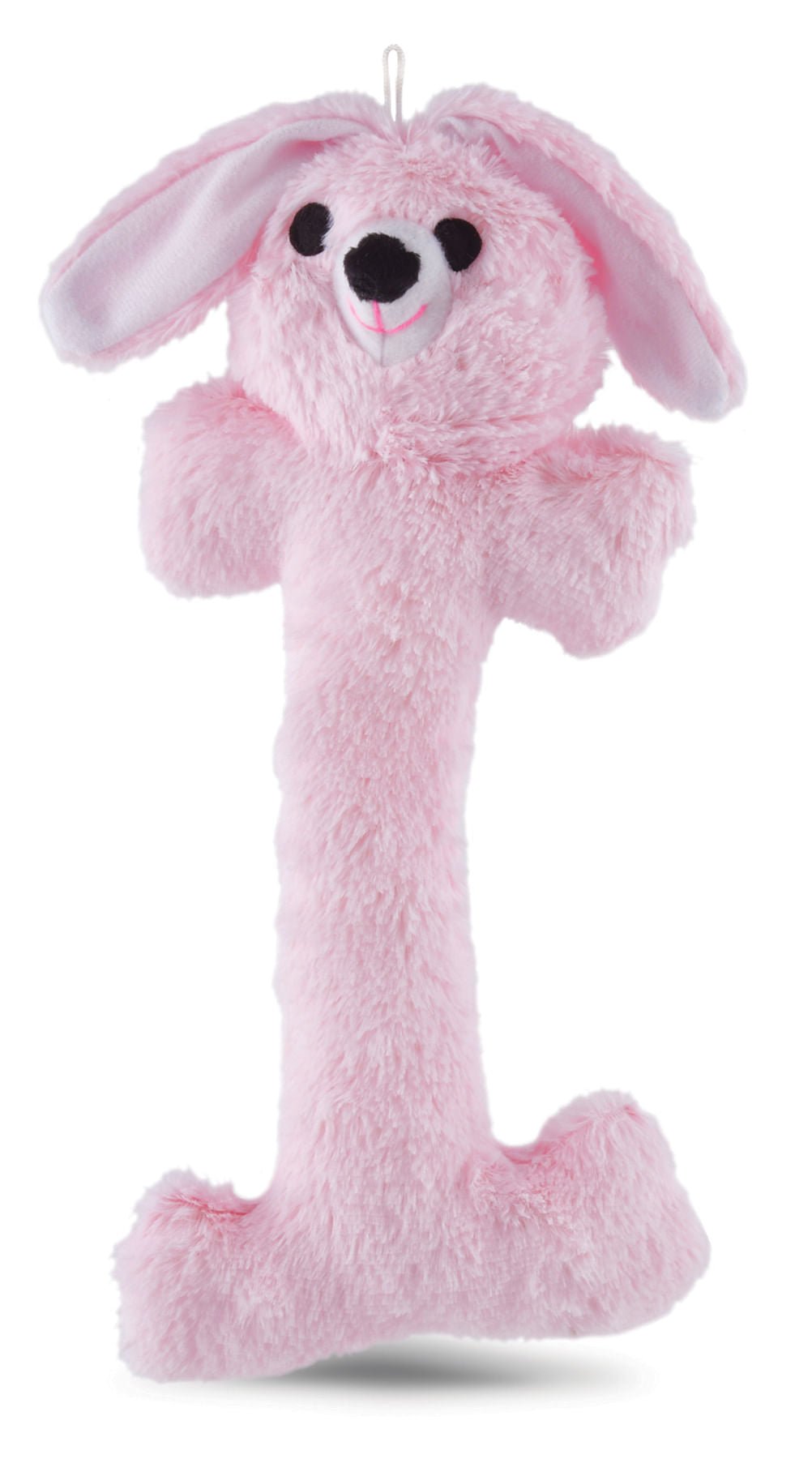 Jeffers Plush Bunny Bone Dog Toys with Squeakers Pink 14" Each