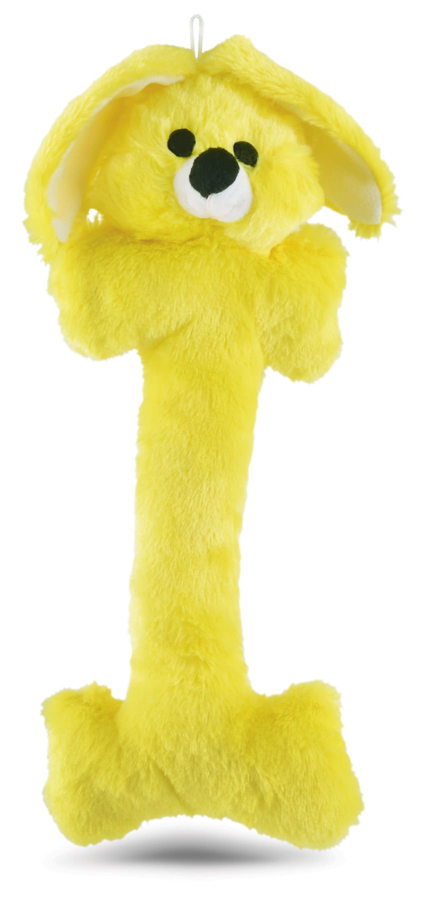 Jeffers Plush Bunny Bone Dog Toys with Squeakers Yellow 14" Each