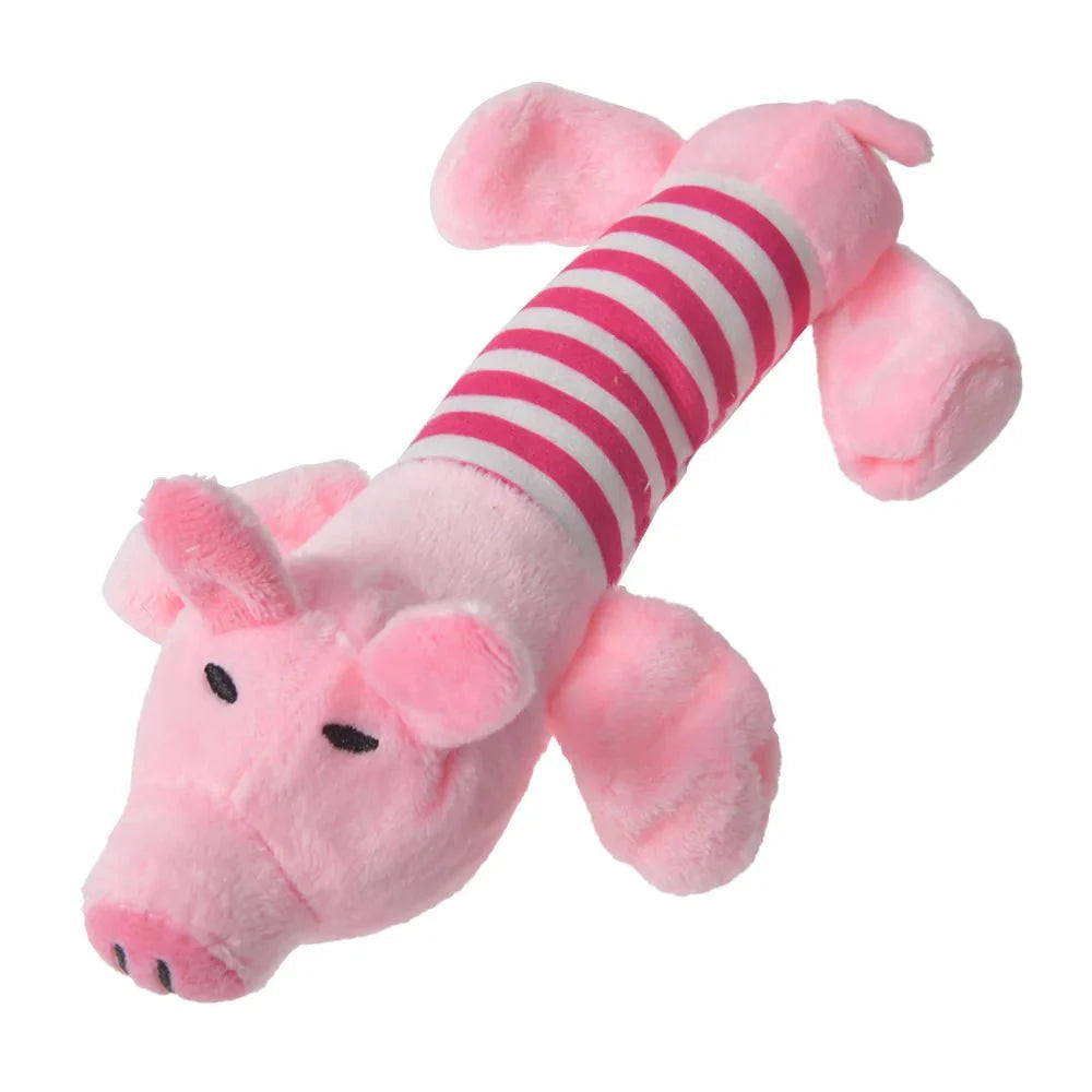 Plush Dog Chew Toy | Durable Soft Companion for Pets Pink