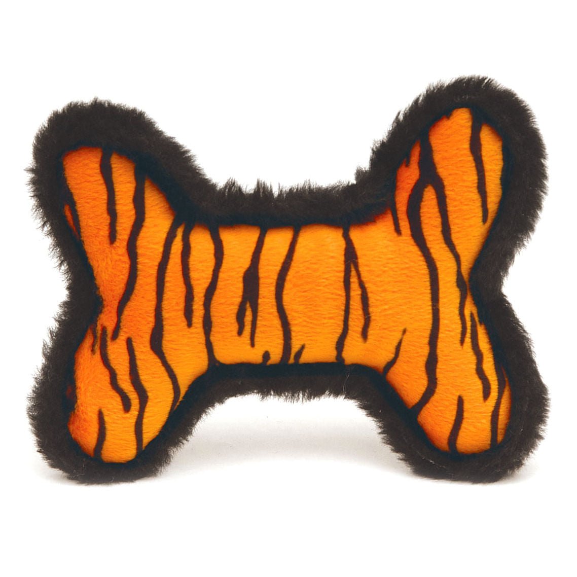 Jeffers Plush Tiger-Skin Bone Squeaky Dog Toy 1 ct