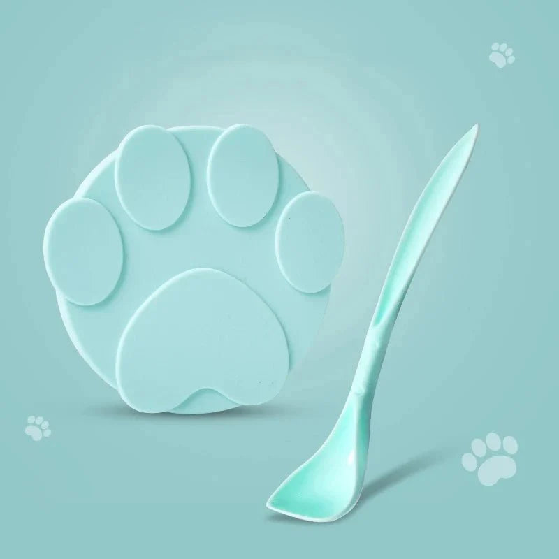 Portable Silicone Pet Food Lid and Spoon Set | 2-in-1 Can Cover and Sealer for Dogs and Cats Pink Spoon