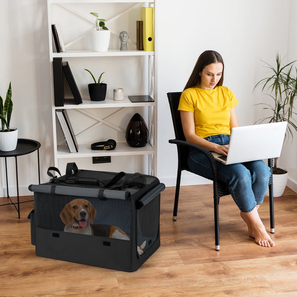 Portable Foldable Pet Carrying Bag with 2 Openings and Comfy Cushion