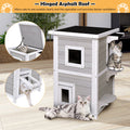 2-Story Wooden Cat House with Escape Door Rainproof Default Title