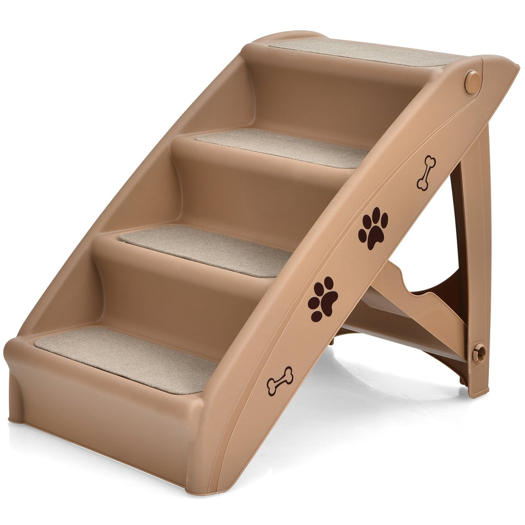 Collapsible Plastic Pet Stairs 4 Step Ladder for Small Dog and Cats
