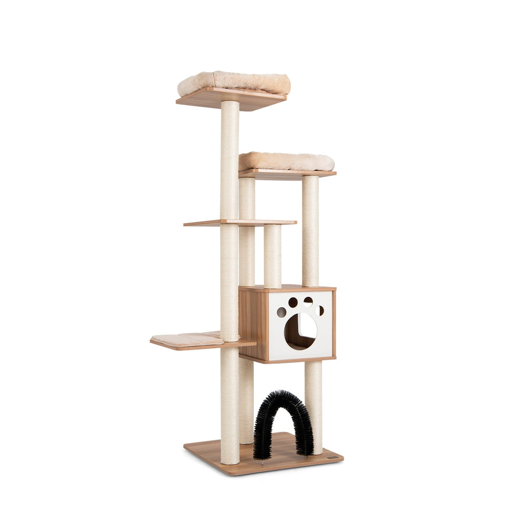 Indoor Cat Tree Tower with Platform Scratching Posts-Beige Default Title