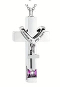 Criss Cross Purple Ashes Necklace Pendant