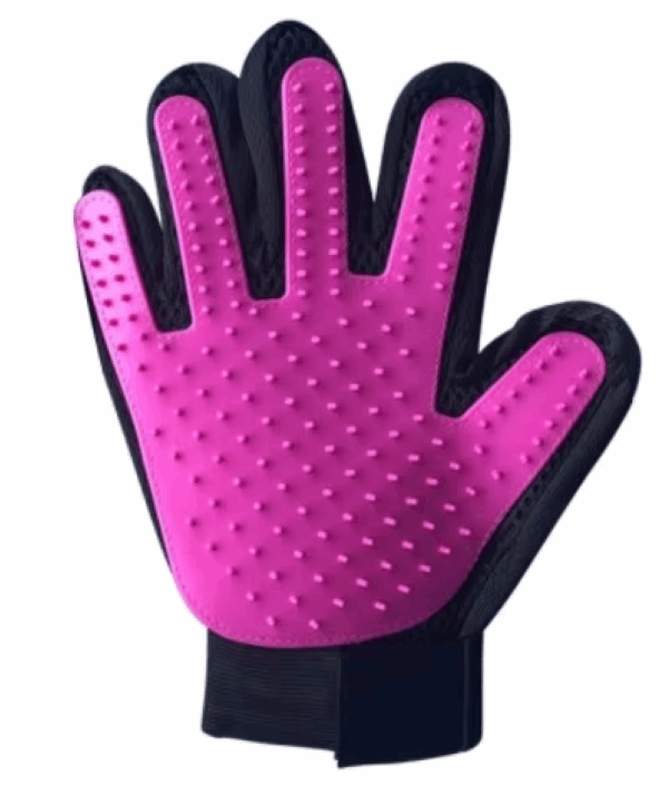 Silicone Pet Grooming Gloves – Deshedding & Massage Purple Right Hand