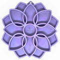Mandala Softie eTray Shallow Slow Feeder Dog Bowl with Suction Cups | USA Made Pastel Purple Mandala Softie