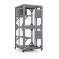 Outdoor Cat House Enclosures on Wheels Kitten Cages with Resting Box-Gray Default Title