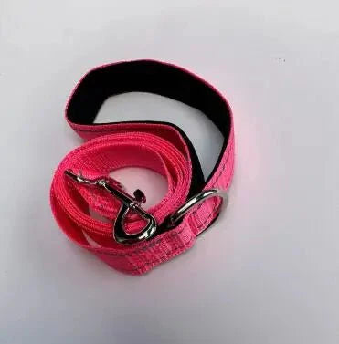 Reflective Pet Leash | Adjustable Polyester Lead Strap for Dogs and Cats Bright Pink