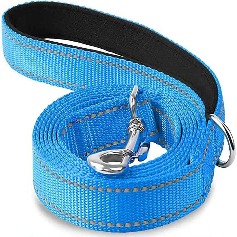 Reflective Pet Leash | Adjustable Polyester Lead Strap for Dogs and Cats baby blue