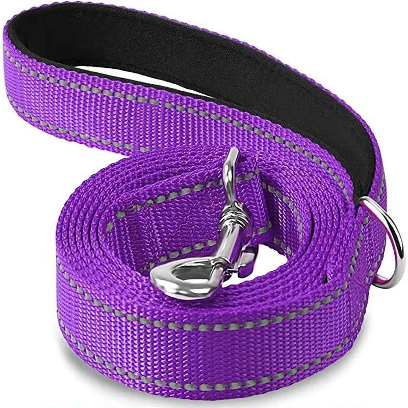 Reflective Pet Leash | Adjustable Polyester Lead Strap for Dogs and Cats PURPLE