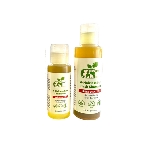 4-HAIRLESS PETS RESTORATIVE SHAMPOO & CONDITIONER HALF SIZE ($4.82 oz.)
