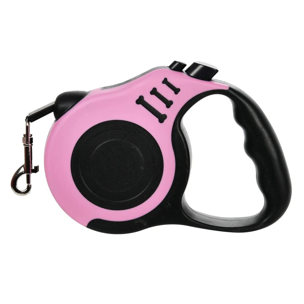 Retractable Dog Leash | Strong Nylon Lead for Small and Medium Dogs and Cats Pink