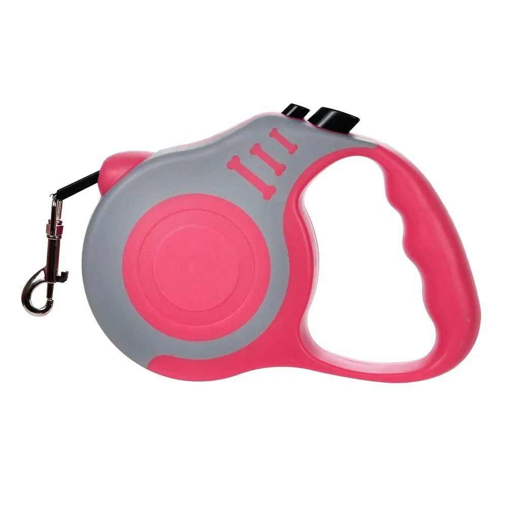 Retractable Dog Leash | Strong Nylon Lead for Small and Medium Dogs and Cats Red Gray