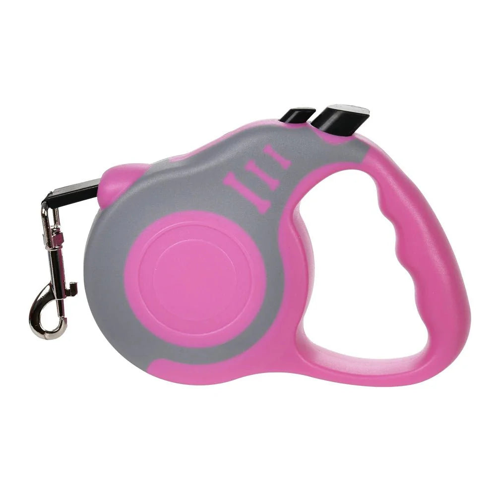 Retractable Dog Leash | Strong Nylon Lead for Small and Medium Dogs and Cats Rose Gray