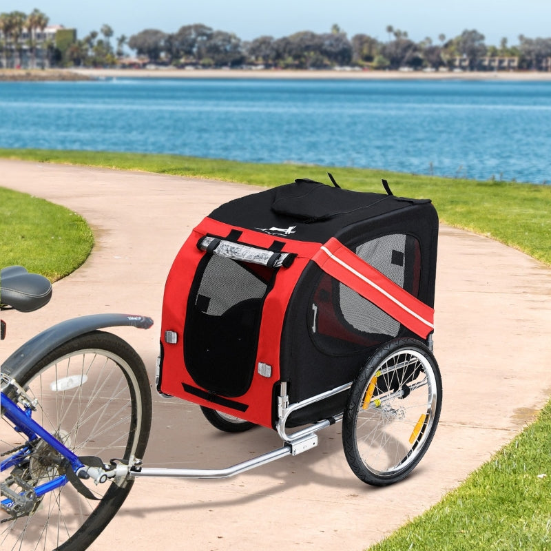 Bike Trailer Cargo Cart for Dogs and Pets Red Black