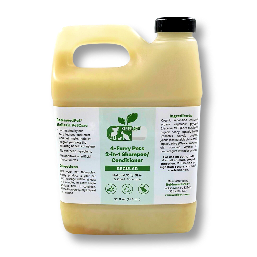 4-FURRY PETS 2-IN-1 *REGULAR SHAMPOO & CONDITIONER 32 OZ. ($2.59 oz.)