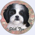 Shih Tzu (Black & White) Puppy Car Coaster