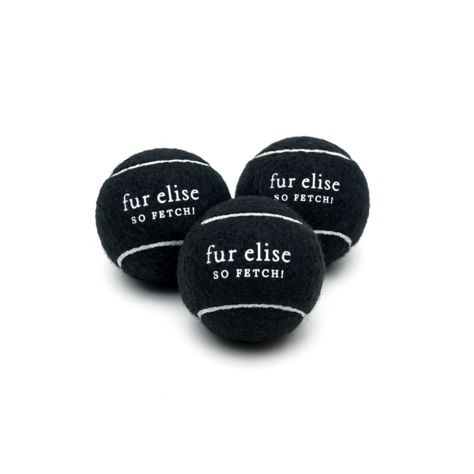 Fur Elise So Fetch! Tennis Ball Pack of 3 - Noire